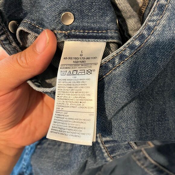 GAP DENIM 90’s Y2k Slouchy shorta medium wash overall shorts size Large denim ov - Picture 10 of 16